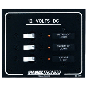 Paneltronics Standard DC 3 Position Breaker Panel w/LEDs [9972207B]