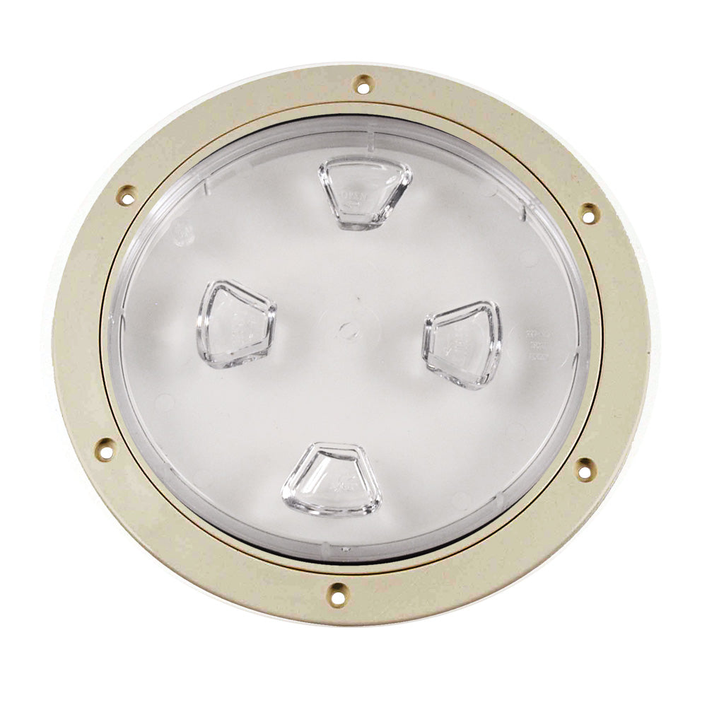 Beckson 8" Clear Center Screw-Out Deck Plate - Beige [DP80-N-C]