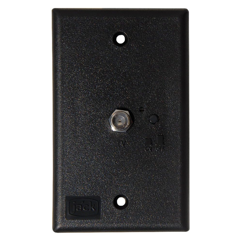 KING Jack PB1001 TV Antenna Power Injector Switch Plate - Black [PB1001]