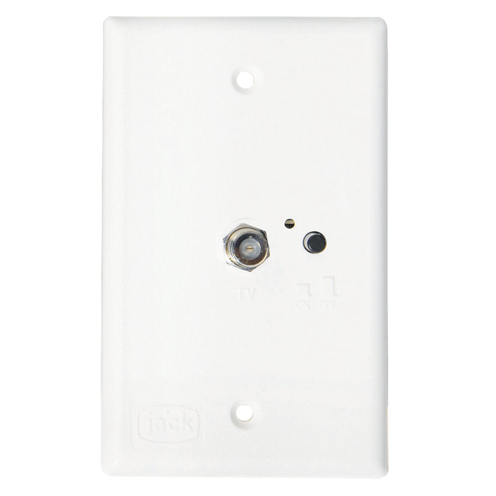 KING Jack PB1000 TV Antenna Power Injector Switch Plate - White [PB1000]