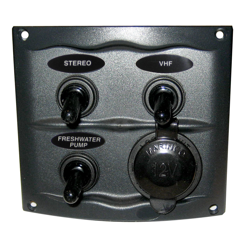 Marinco Waterproof Panel w/3 Switches - 12V - Grey [900-3WPS]