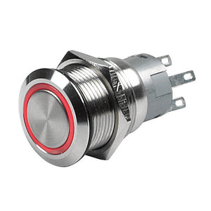 Marinco Push Button Switch - 12V Latching On/Off - Red LED [80-511-0001-01]