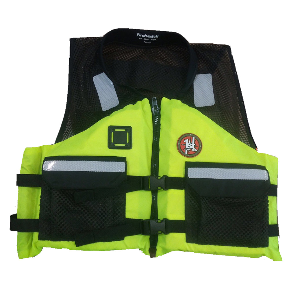 First Watch AV-500 Industrial Mesh Vest (USCG Type III) - Hi-Vis Yellow/Black - Small [AV-500-HV-S]