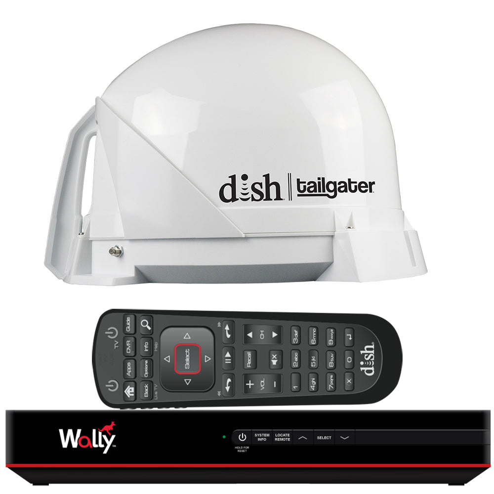 KING DISH Tailgater Satellite TV Antenna Bundle w/DISH Wally HD Receiver  Cables [DT4450]