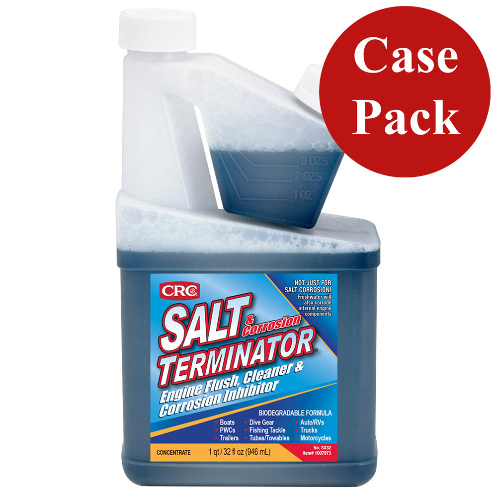 CRC SX32 Salt Terminator Engine Flush, Cleaner  Corrosion Inhibitor - 32 FL Oz *Case of 7 [1007971]