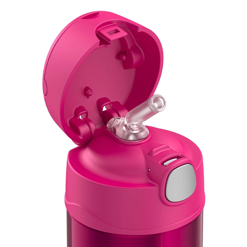 Thermos FUNtainer Stainless Steel Insulated Pink Water Bottle w/Straw - 12oz [F4019PK6]