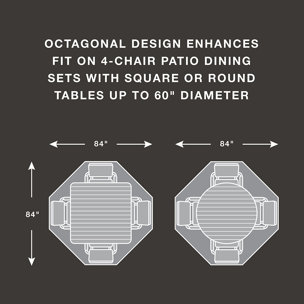 True Guard 4-Chair 600 Denier Rip Stop Patio Dining Set Cover [100538806]