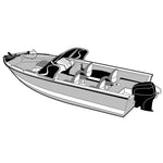 Carver Performance Poly-Guard Wide Series Styled-to-Fit Boat Cover f/17.5 Aluminum V-Hull Boats w/Walk-Thru Windshield - Grey [72317P-10]