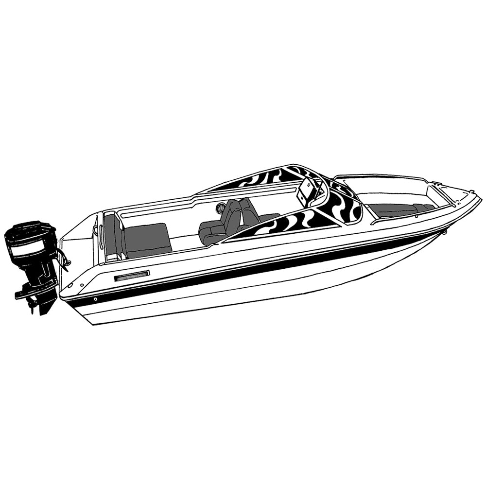 Carver Performance Poly-Guard Styled-to-Fit Boat Cover f/18.5 V-Hull Runabout Boats w/Windshield  Hand/Bow Rails - Grey [77018P-10]