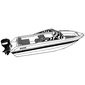 Carver Performance Poly-Guard Styled-to-Fit Boat Cover f/18.5 V-Hull Runabout Boats w/Windshield  Hand/Bow Rails - Grey [77018P-10]