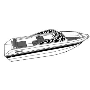 Carver Performance Poly-Guard Styled-to-Fit Boat Cover f/17.5 Sterndrive V-Hull Runabout Boats (Including Eurostyle) w/Windshield  Hand/Bow Rails - Grey [77117P-10]