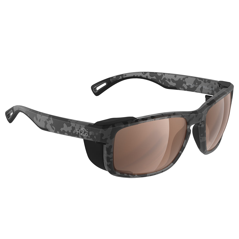 H2Optix Reef Sunglasses Matt Tiger Shark, Brown Lens Cat.3 - AntiSalt Coating w/Floatable Cord [H2011]