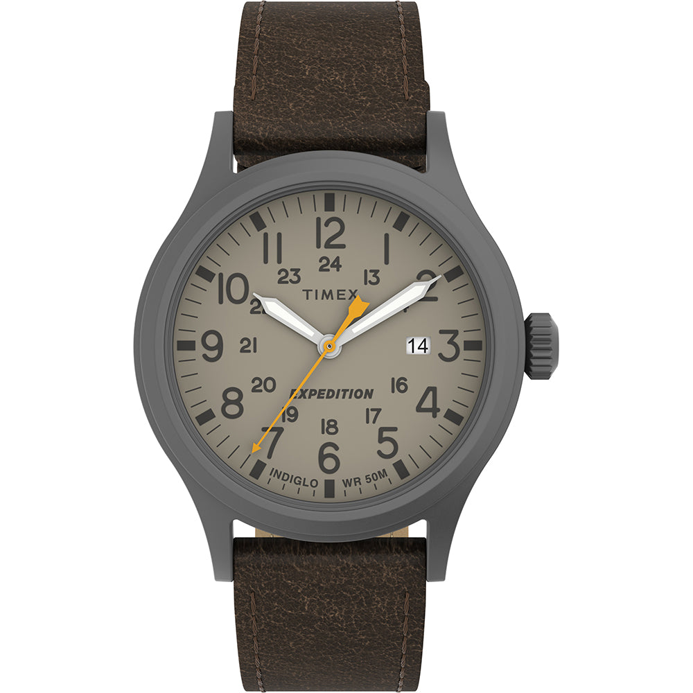 Timex Expedition Scout - Khaki Dial - Brown Leather Strap [TW4B23100JV]