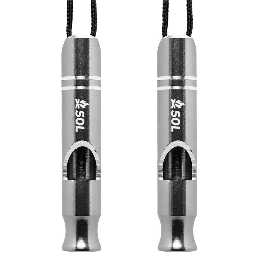 S.O.L. Survive Outdoors Longer Rescue Metal Whistle- 2 Pack [0140-0014]