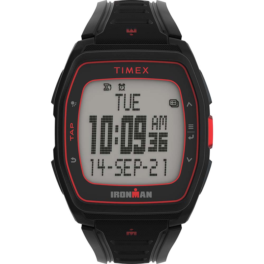 Timex IRONMAN T300 Silicone Strap Watch - Black/Red [TW5M47500]