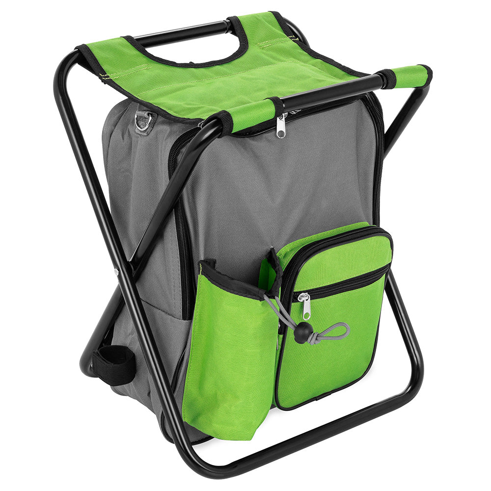 Camco Camping Stool Backpack Cooler - Green [51909]